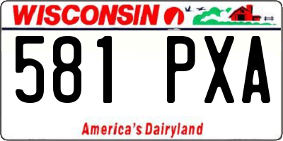 WI license plate 581PXA