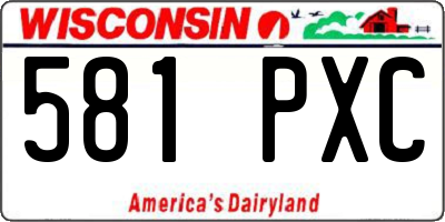 WI license plate 581PXC