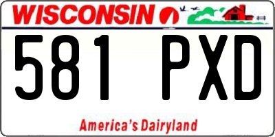 WI license plate 581PXD