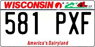 WI license plate 581PXF