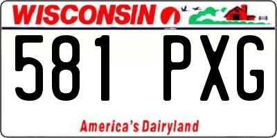 WI license plate 581PXG