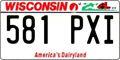 WI license plate 581PXI