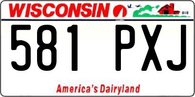 WI license plate 581PXJ