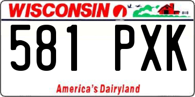 WI license plate 581PXK