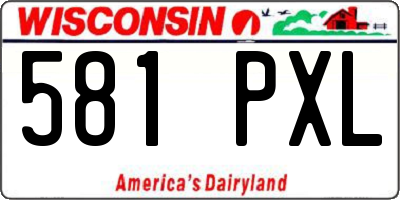 WI license plate 581PXL