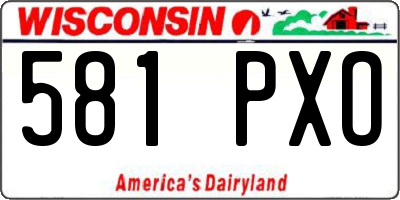WI license plate 581PXO