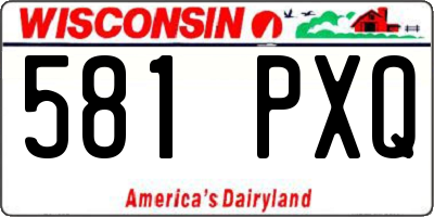WI license plate 581PXQ