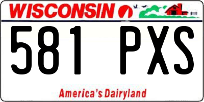 WI license plate 581PXS