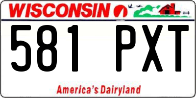 WI license plate 581PXT