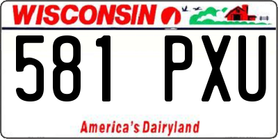 WI license plate 581PXU