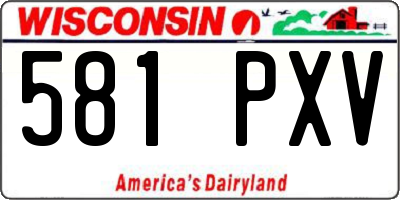 WI license plate 581PXV