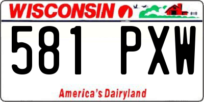 WI license plate 581PXW