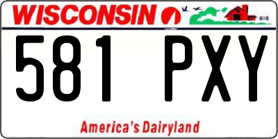 WI license plate 581PXY