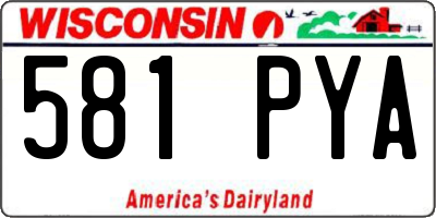WI license plate 581PYA