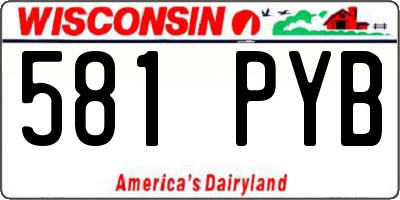 WI license plate 581PYB