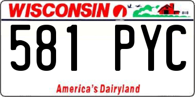 WI license plate 581PYC