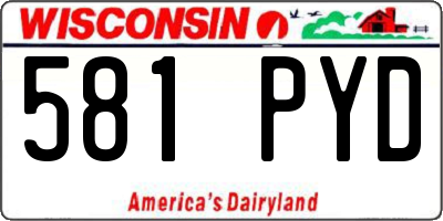WI license plate 581PYD
