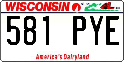 WI license plate 581PYE