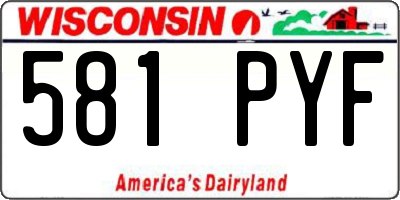 WI license plate 581PYF
