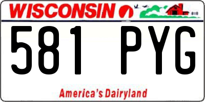 WI license plate 581PYG