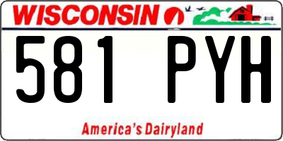 WI license plate 581PYH