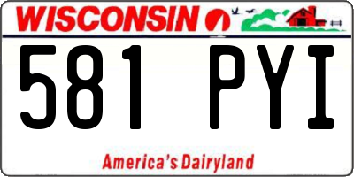 WI license plate 581PYI