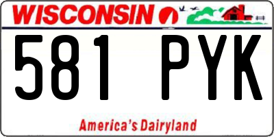 WI license plate 581PYK