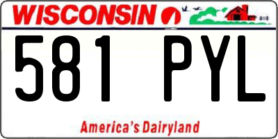WI license plate 581PYL