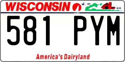 WI license plate 581PYM