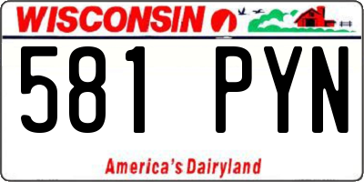 WI license plate 581PYN
