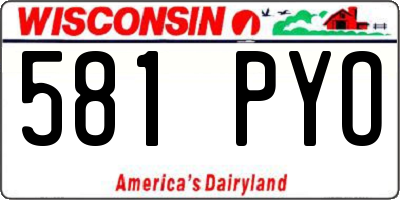 WI license plate 581PYO