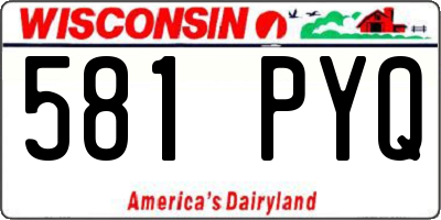 WI license plate 581PYQ
