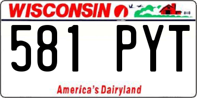 WI license plate 581PYT