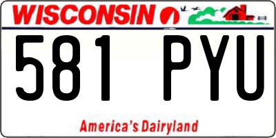 WI license plate 581PYU