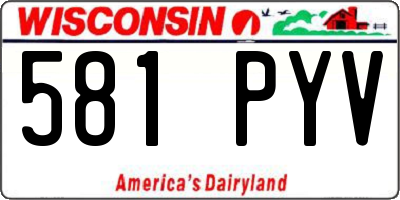 WI license plate 581PYV