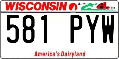 WI license plate 581PYW