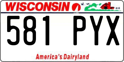 WI license plate 581PYX