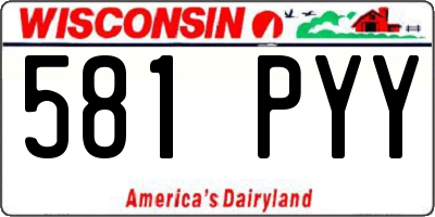 WI license plate 581PYY