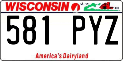 WI license plate 581PYZ