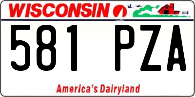 WI license plate 581PZA