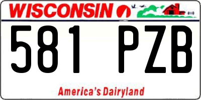 WI license plate 581PZB