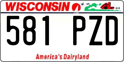 WI license plate 581PZD