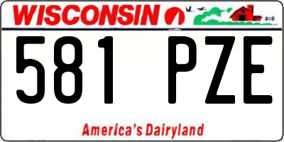 WI license plate 581PZE