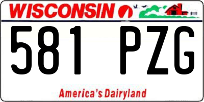 WI license plate 581PZG