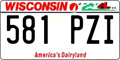 WI license plate 581PZI