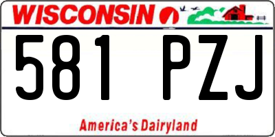 WI license plate 581PZJ