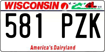 WI license plate 581PZK