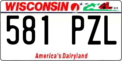 WI license plate 581PZL
