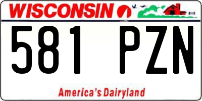 WI license plate 581PZN