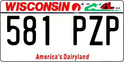 WI license plate 581PZP